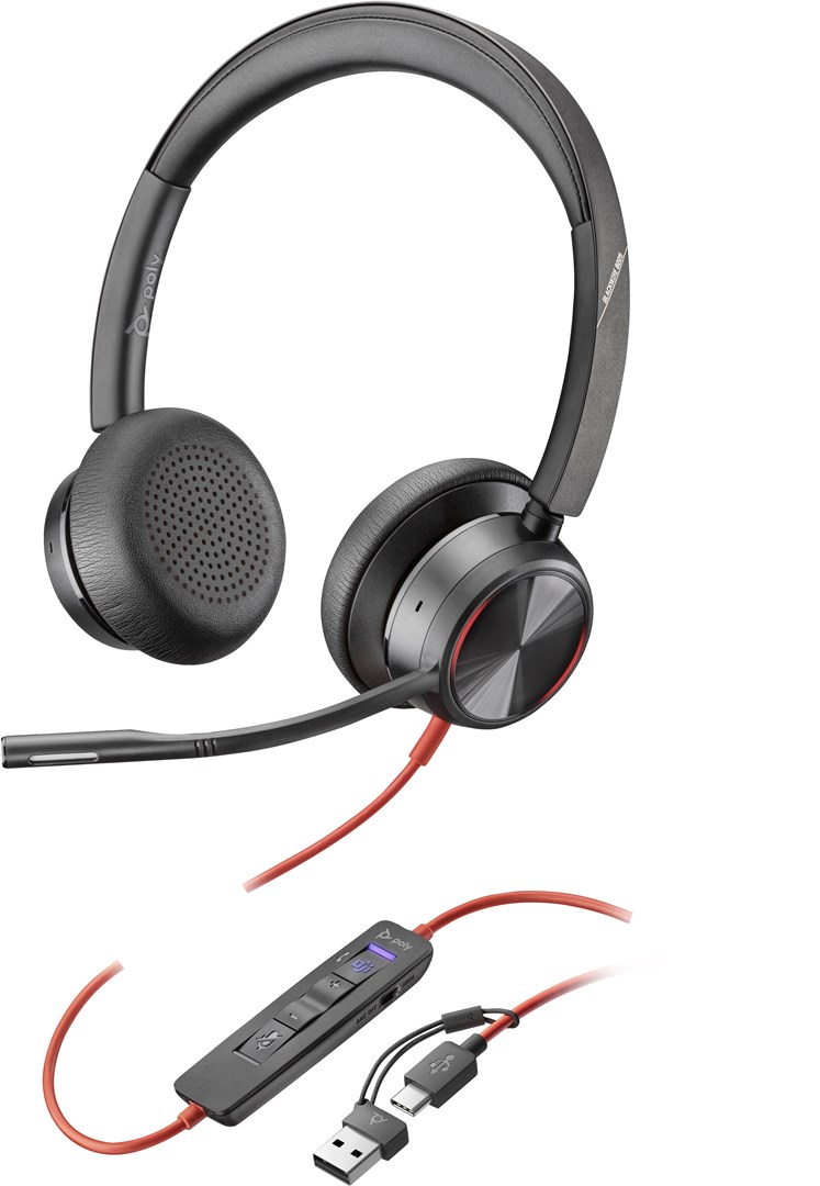 Kufje Poly Blackwire 8225 Stereo USB-C, të zeza