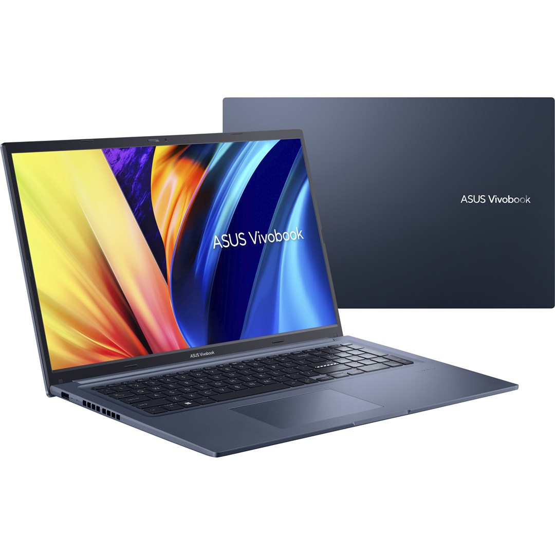 Лаптоп ASUS VivoBook 17, 17.3", Intel i3-1220P, 8 GB RAM, 512 GB SSD, син