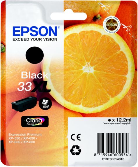 Ngjyrë Epson T33XL C13T33514012, 12.2 ml, e zezë