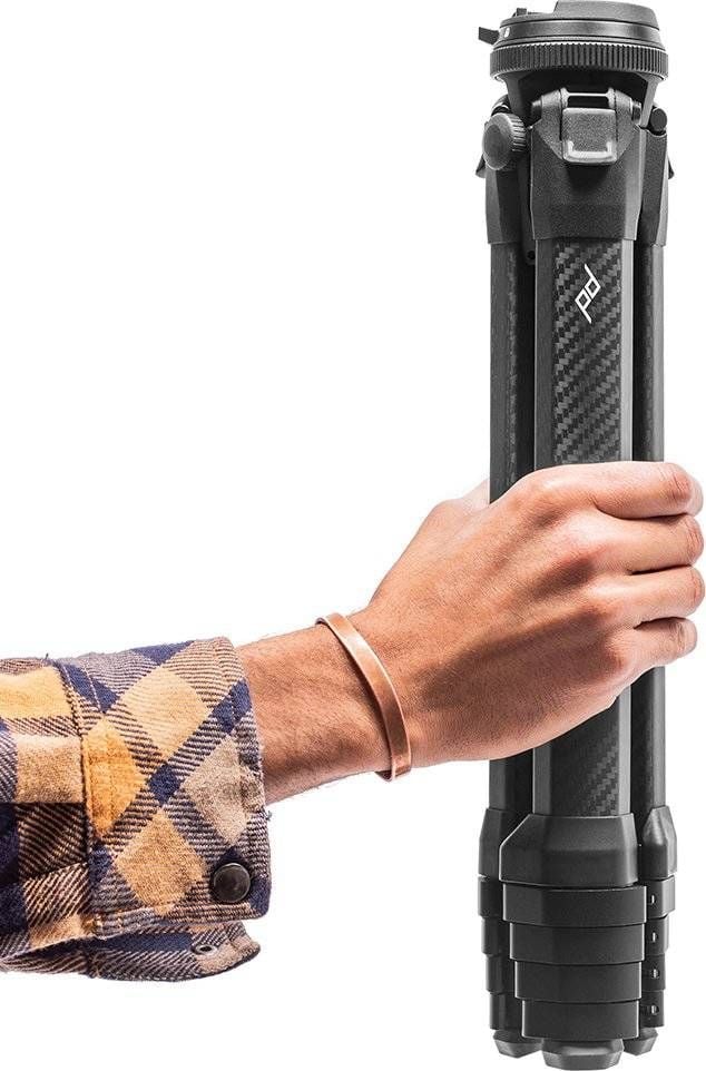 Trekëmbësh udhëtimi Peak Design Travel Tripod, fibër karboni, 150cm, gri