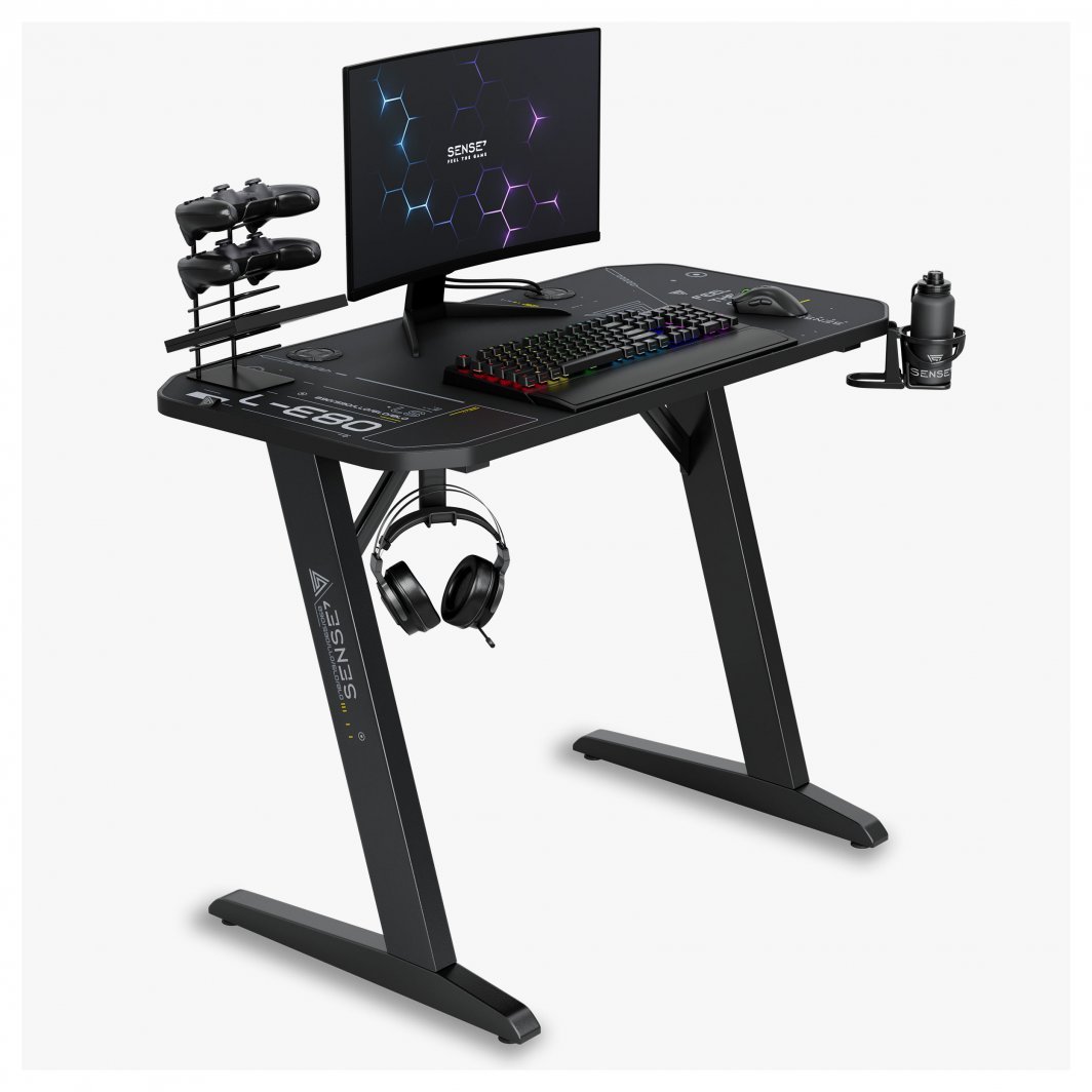 Tavolinë SENSE7 Nomad Cybernetic, 120cm x 60cm, e zezë