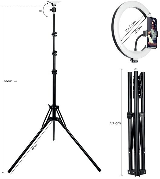 Llambë unaze Tracer LED, trekëmbësh 185cm