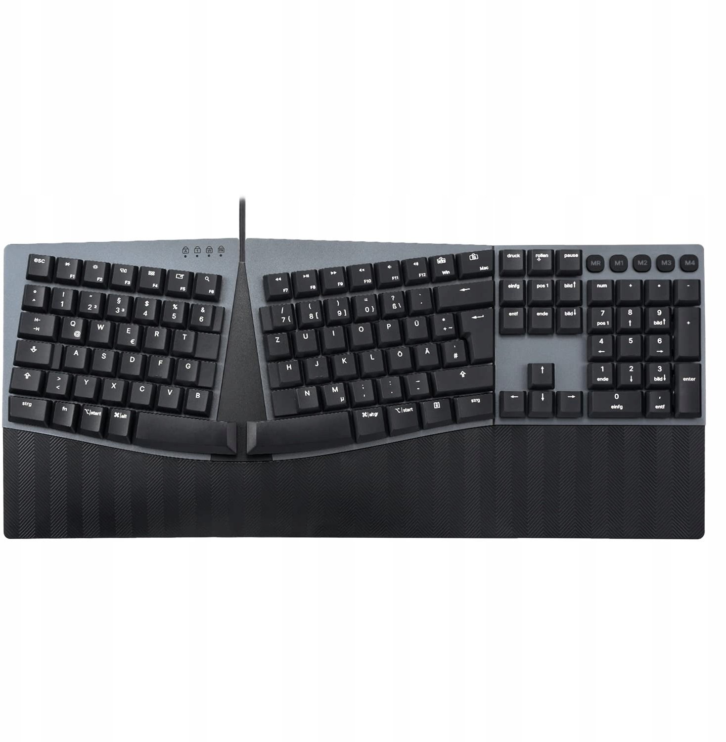 Tastierë Perixx PERIBOARD-535 RD, mekanike, layout gjerman QWERTZ, e zezë