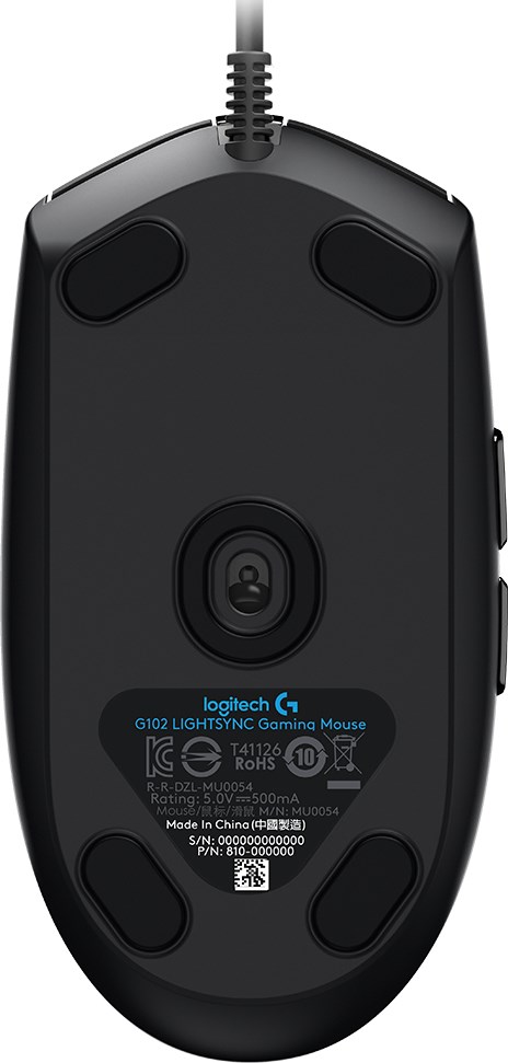 Глушец за игри Logitech G102 LIGHTSYNC, USB тип-A, 8000 DPI, црн