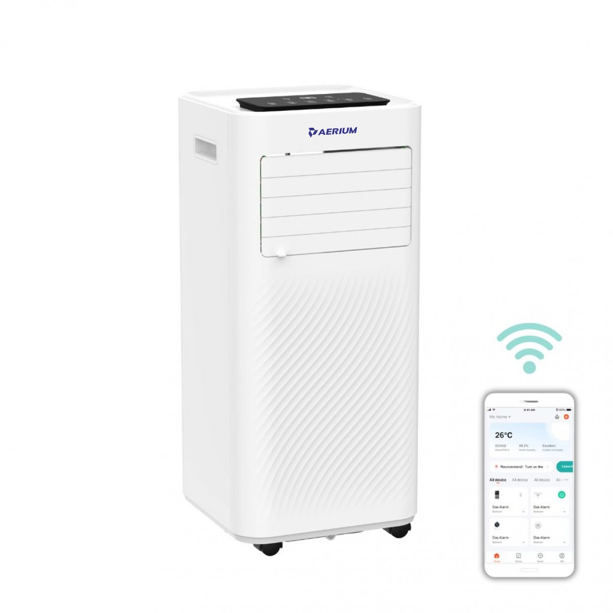 Kondicioner mobil AERIUM P9000 Silent, 2.6 kW, Wi-Fi, i bardhë