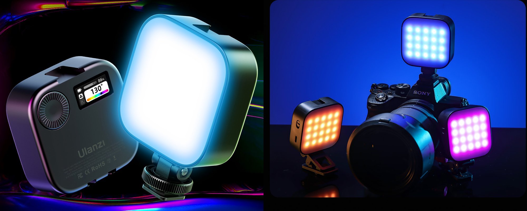 Dritë e vazhdueshme Ulanzi U60 RGB Pocket Light, me U Mount, e zezë