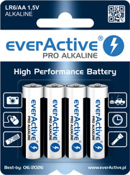 Bateri alkaline EverActive Pro AAA R03, paketim 4 copë