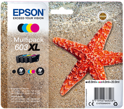 Ngjyra printeri Epson multipack 4 ngjyra, 603XL