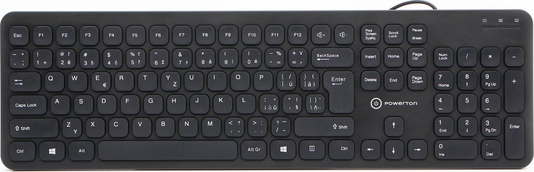 Tastierë Powerton LIFE SLIM, USB, shtrirje CZ SK, e zezë