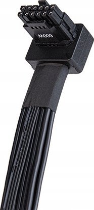 Kabllo SilverStone PP14-90 12VHPWR, 12+4 pin PSU në 12+4 pin GPU 90°, i zi