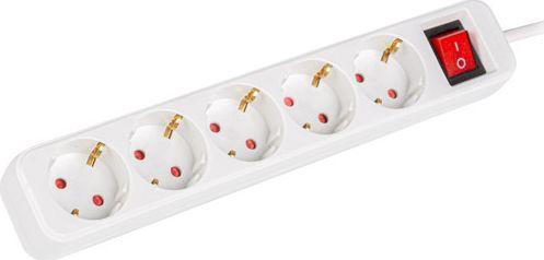 Kabëll vazhduese Lanberg, 1.5m, 5x 230V, e bardhë