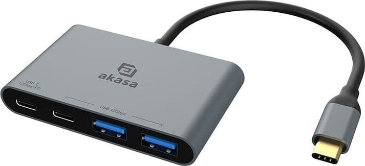 USB hub Akasa, 4 porta, USB 3.2, gri