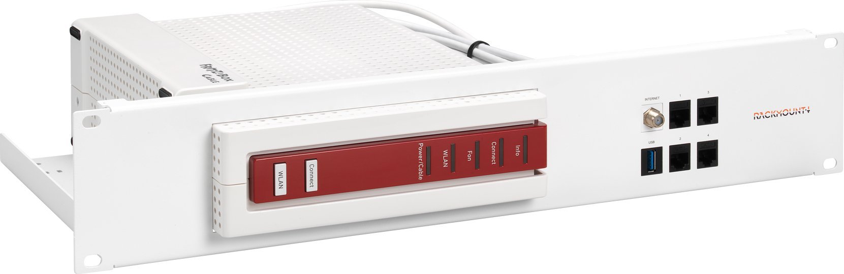 Kit montimi Rackmount.IT RM-FB-T5, për AVM FRITZ!Box, për rack 19", i zi