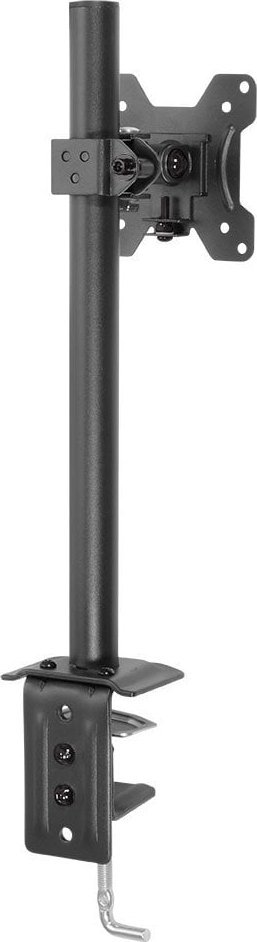 Mbajtës monitori Lindy Single Display Short Bracket, 17"-28", me kllapë tavoline, i zi