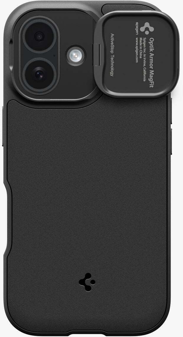 Заштитна маска Spigen Optik Armor MagSafe, за iPhone 17, црна