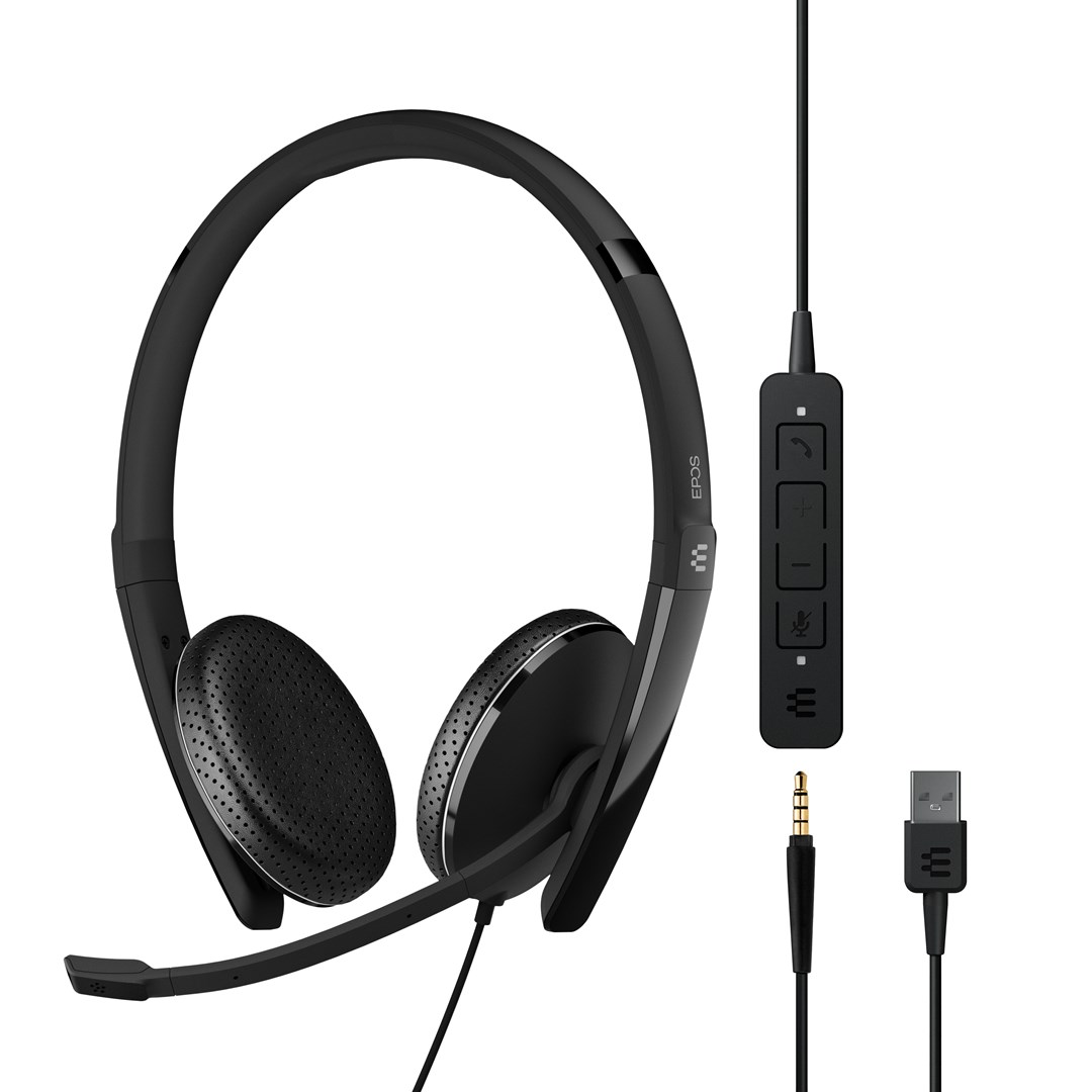 Kufje Epos Adapt 165, USB, 3.5mm Jack, të zeza