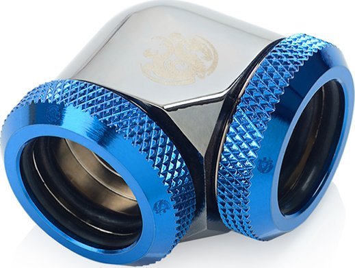 Përshtatës Bitspower 90°, 16mm Dual Multi Link, Black Sparkle Royal Blue