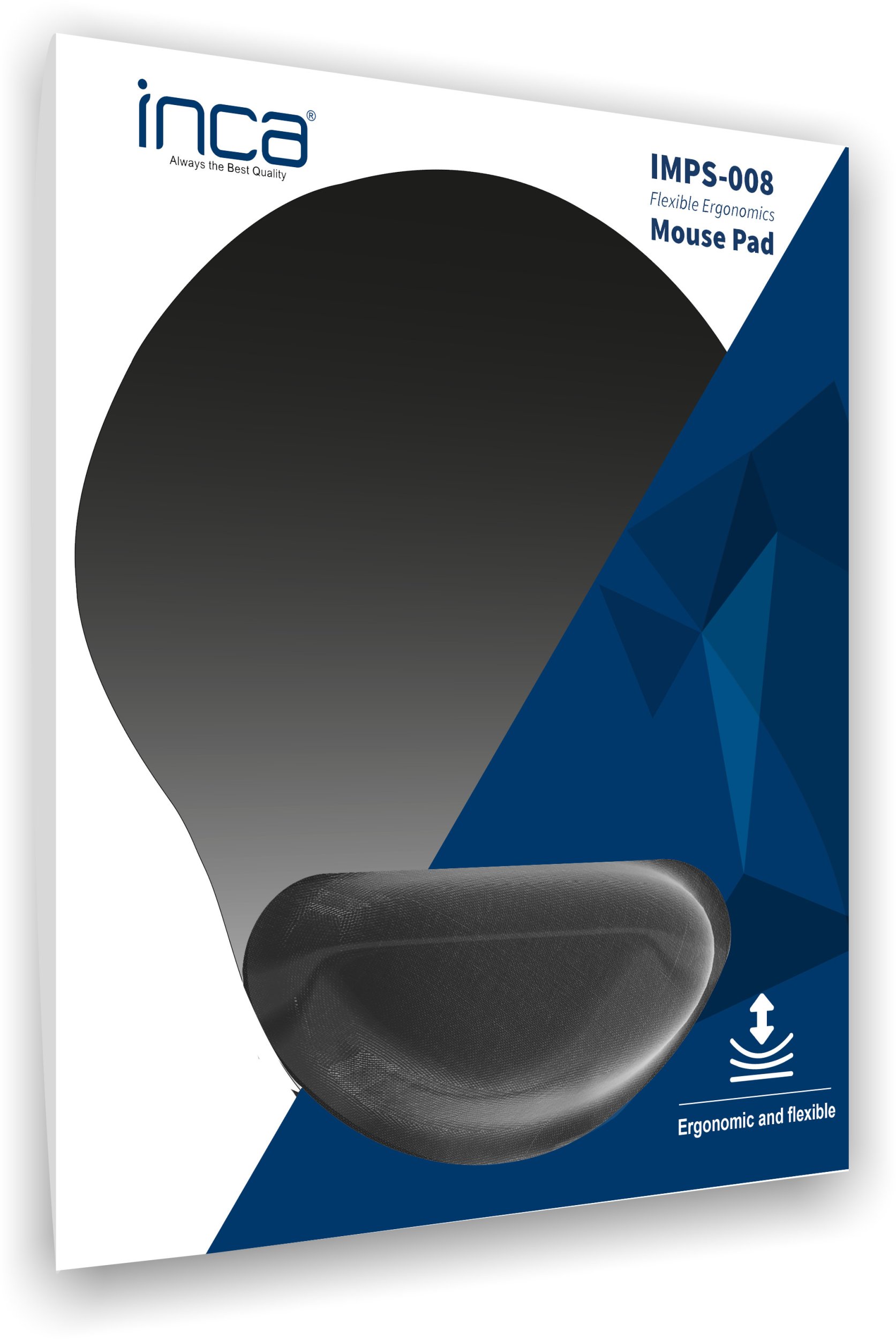 Qilim për maus Inca IMPS-008, me mbështetëse për kyç, 245 x 220 mm, i zi