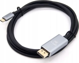 Kabllo USB C në DisplayPort, 8K, 240Hz, e zezë