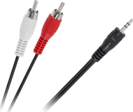 Kabllo LP, jack 3.5-2 x RCA, 1.8 m, e zezë