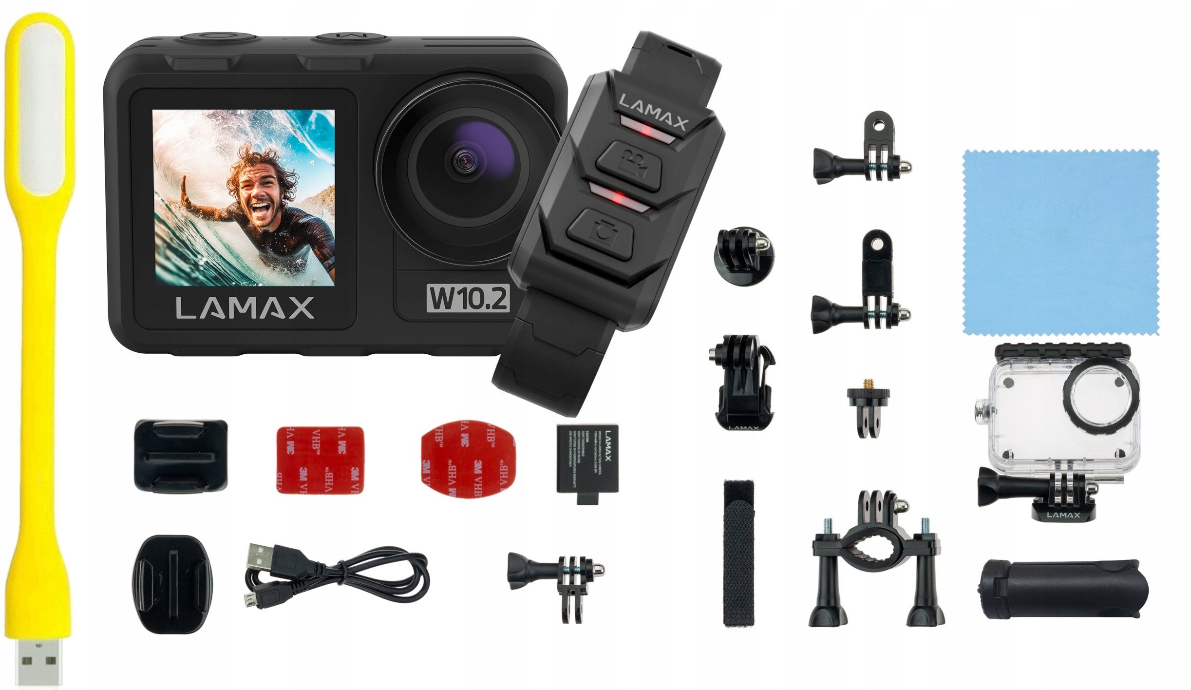 Kamerë aksion Lamax W10.2, 4K, ekran i përparmë, e zezë