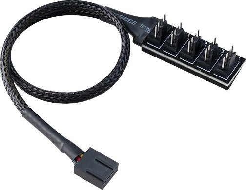 Splitter për ftohës Akasa FLEXA FP5H PWM, 5 porta, 12V 2A, i zi