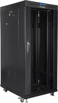 Мрежен кабинет Lanberg Standing Cabinet 19" FF01-6827-12BL, 27U, 800kg, црн