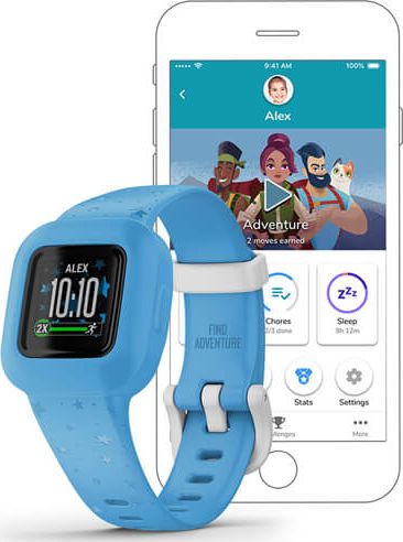 Smartband për fëmijë Garmin Vivofit Jr 3, ekran me ngjyra, rezistent ndaj ujit, blu
