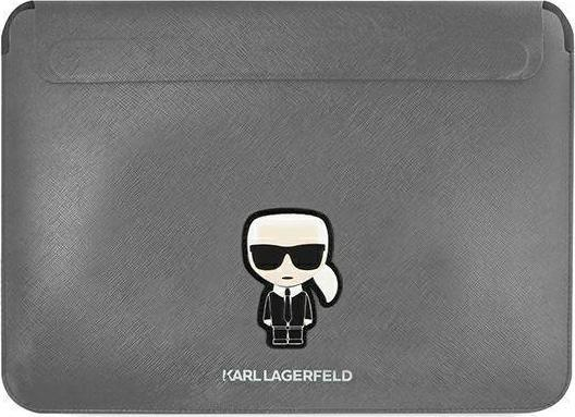 Mbrojtëse për laptop Karl Lagerfeld Black, deri 16", lëkurë eko Saffiano, e zezë