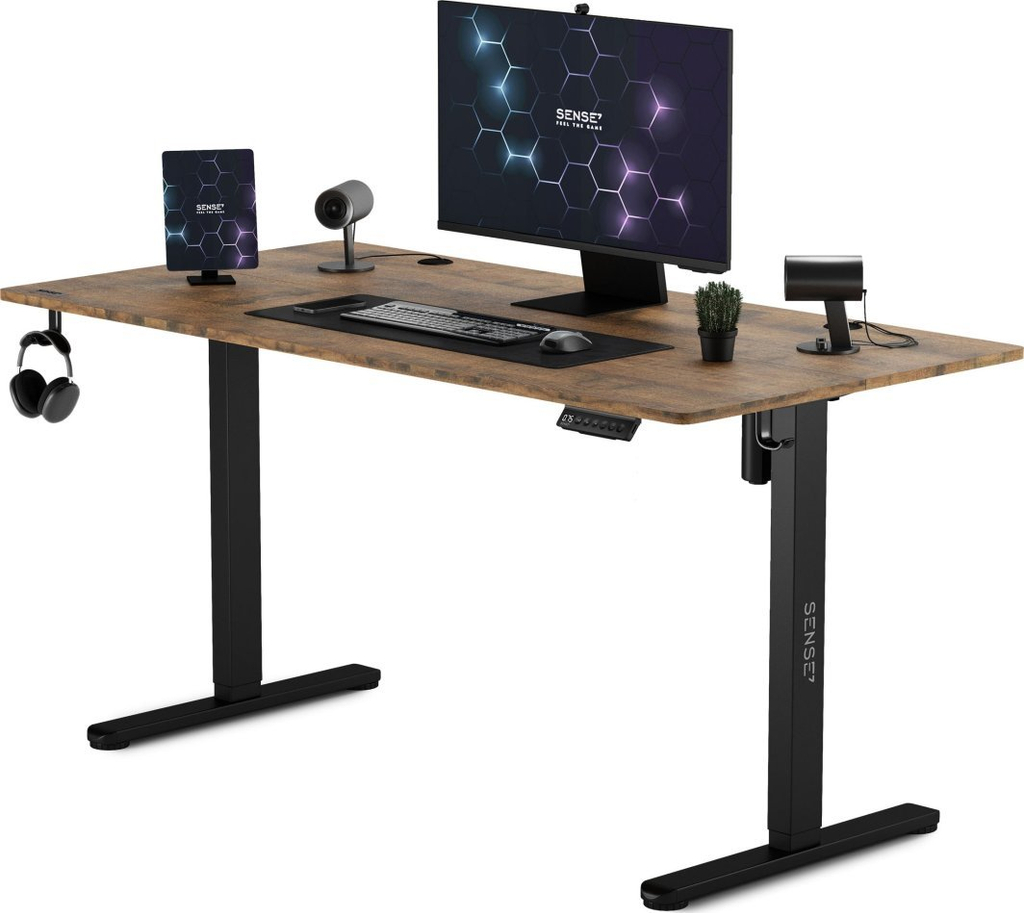 Tavolinë SENSE7 Nojo, 140cm x 70cm, e zezë/ druri