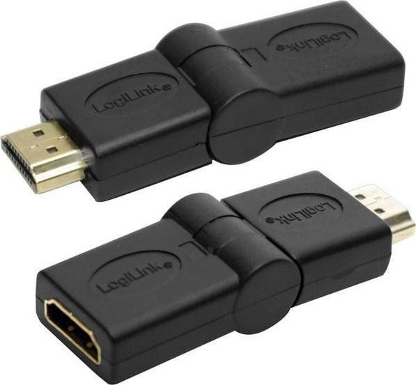 Адаптер AV LogiLink AH0011, HDMI во HDMI, 180°, црн