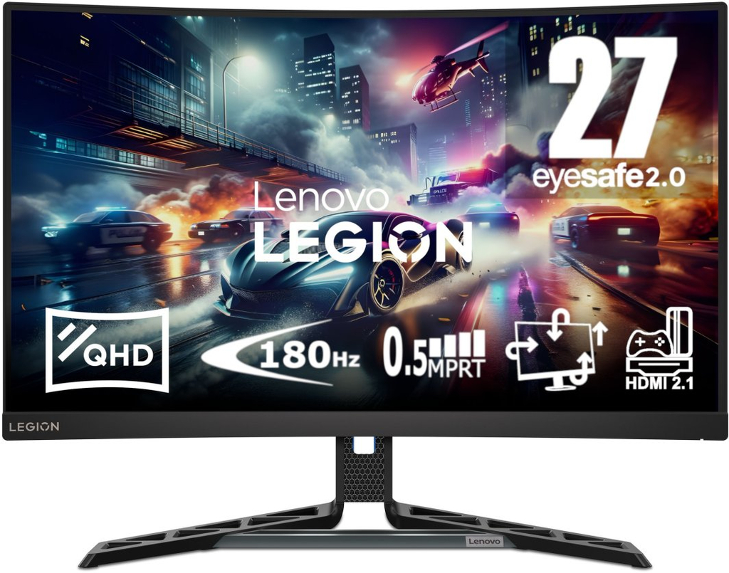 Monitor Lenovo Legion R27qc-30, 27", 2560 x 1440, 180 Hz, i zi