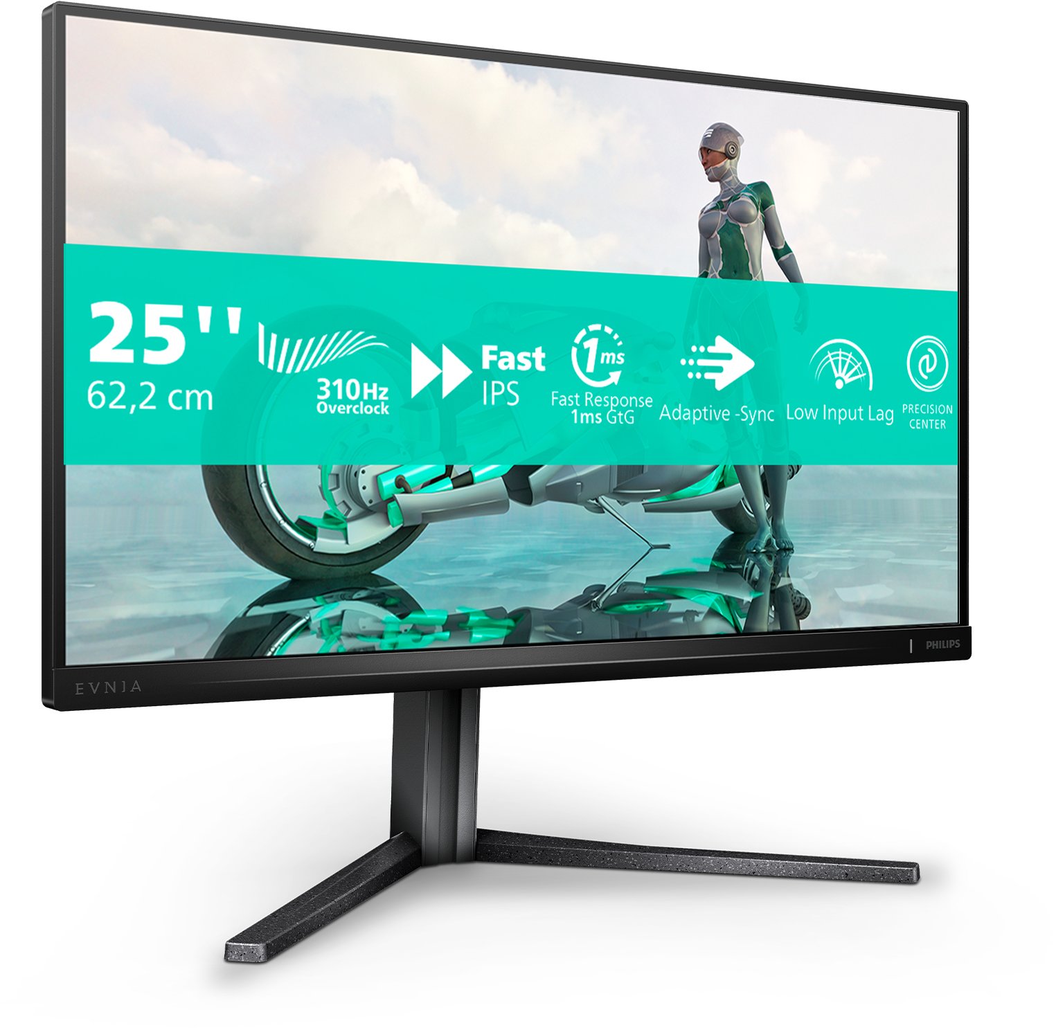Monitor gaming 24.5", 300Hz, me rregullim lartësie, i zi