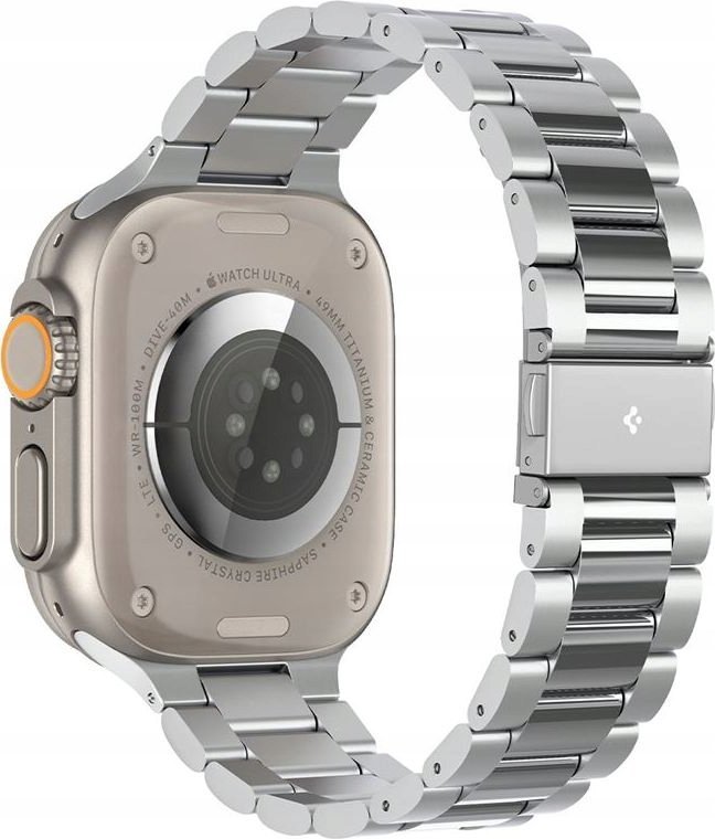 Rrip dore Spigen Modern Fit 316L, për Apple Watch 49mm 45mm 44mm 42mm, çelik inox, argjend