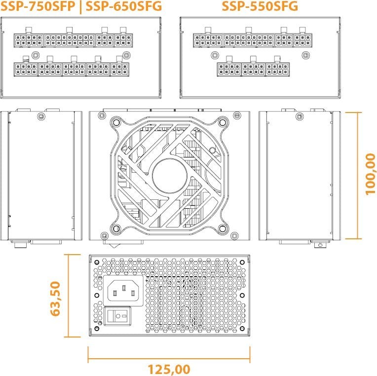 Burim energjie SeaSonic SSP-750SFP SFX, 750W