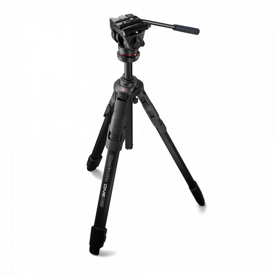 Trefkëmbësh Manfrotto ONE CF MKONEC-500X, kokë fluide 500X, fibër karboni, i zi