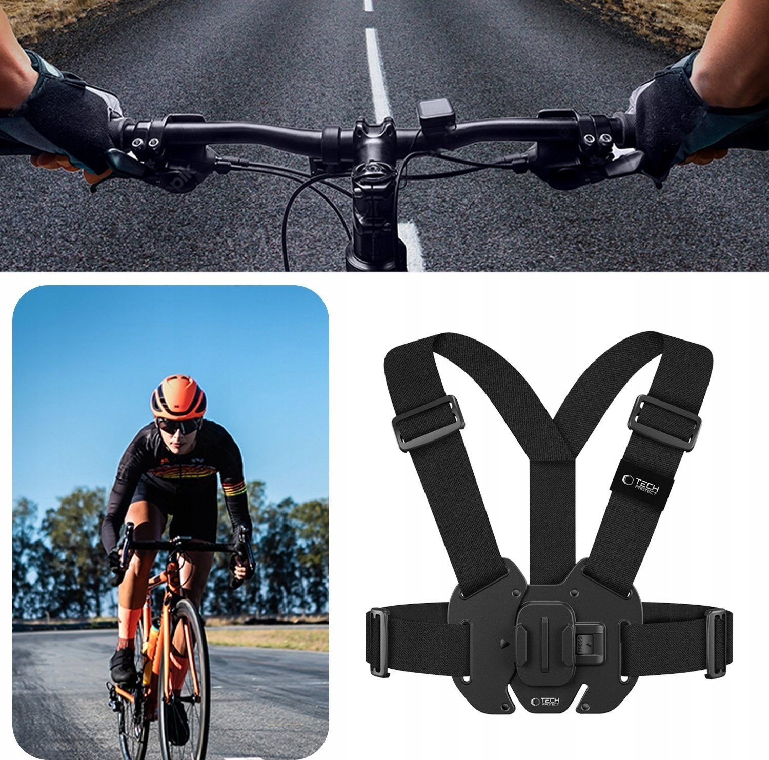 Држач за гради Tech-Protect GA100, за GoPro и DJI, црн