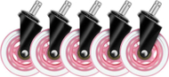 Rrotë universale Deltaco Rubber Caster, 3", gomë, rozë