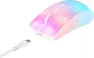 Maus gaming DELTACO GAMING WM89, wireless, 10000DPI, i bardhë transparent
