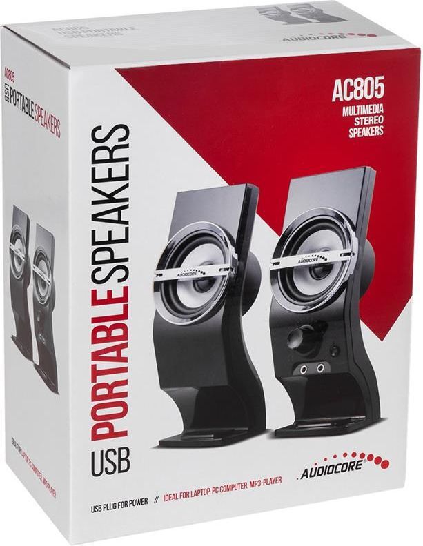 Audiocore AC805 Компјутерски звучници, 6W, USB, Црни