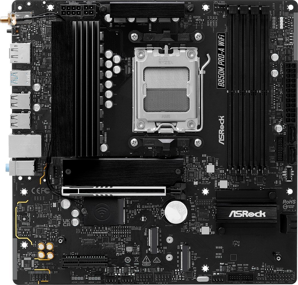 Pлоча Asrock B850M Pro-A WiFi, AMD AM5, DDR5, Micro ATX