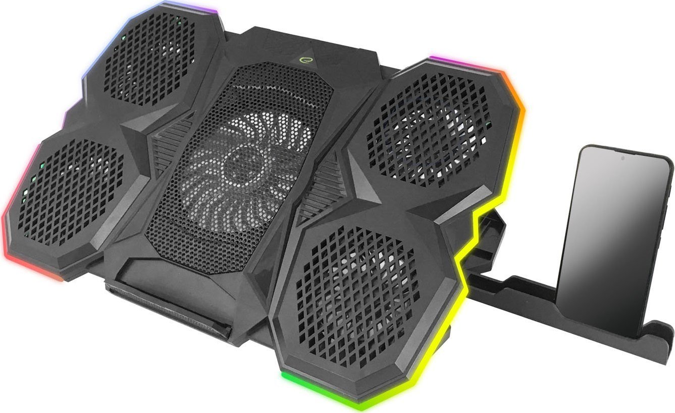 Ладилна подлога за лаптоп Еsperanza Breva ECG107, 17\", RGB, црна