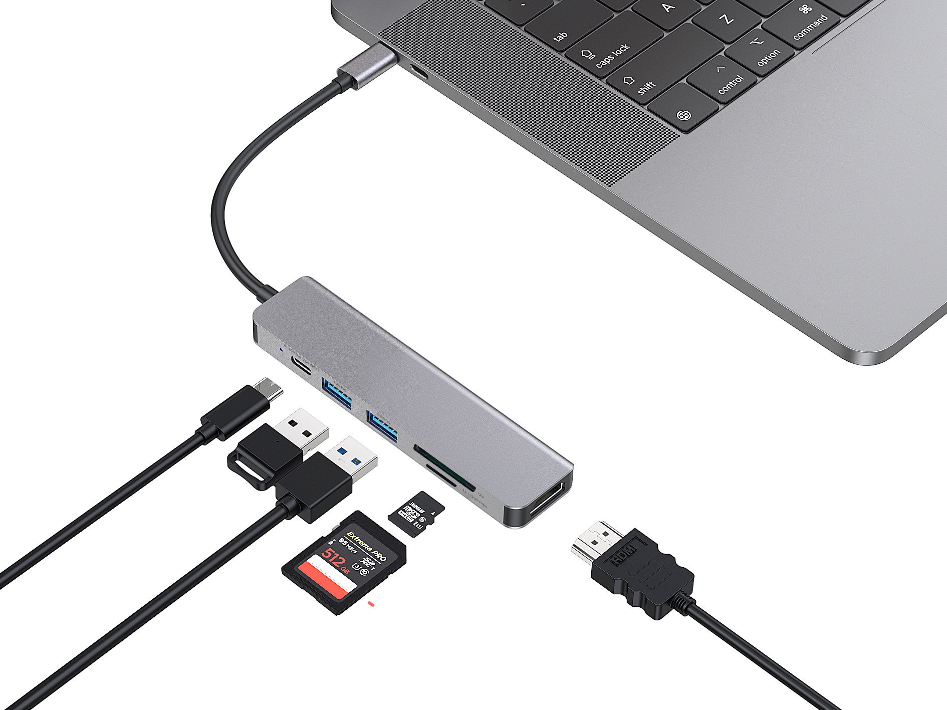 Dock USB C Conceptronic, HDMI, 2x USB A, SD TF, 100W PD, gri