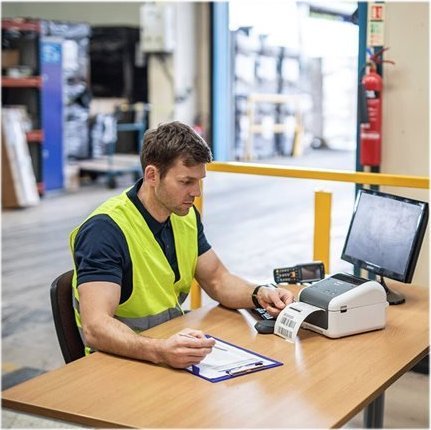 Printer etiketash Brother TD-4410D, termik direkt, desktop, i bardhë