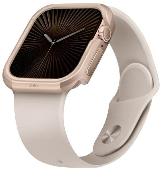 Заштитна рамка Uniq Valencia за Apple Watch 46mm, алуминиум и TPU, златна боја