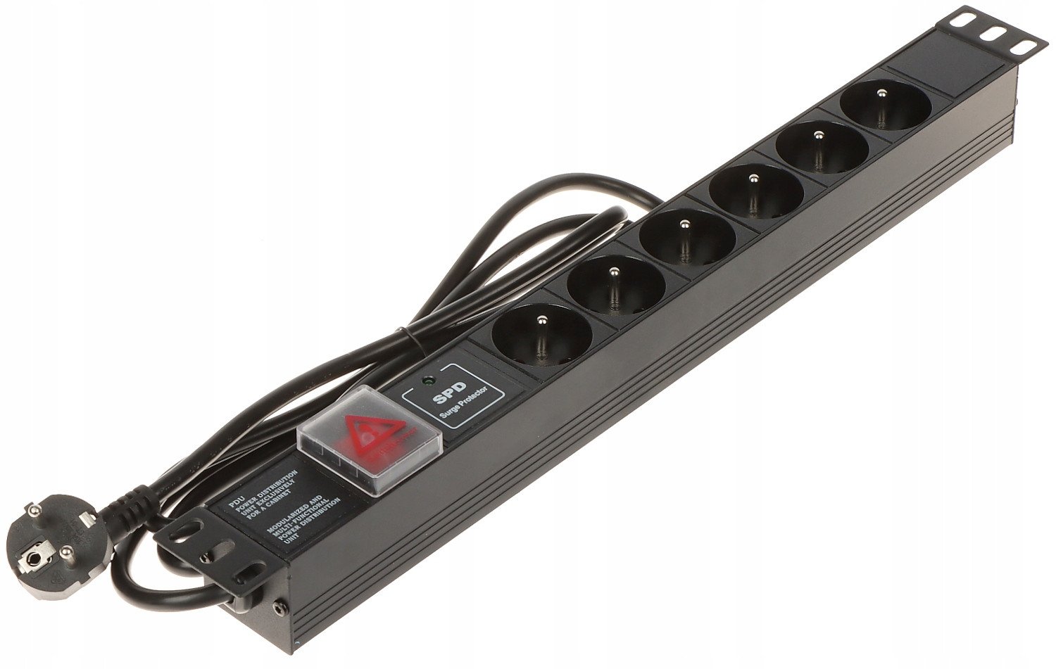 Shirit rryme PDU PD-6/R-SPD-1L, 6 priza, 3680W, 1.8m, i zi