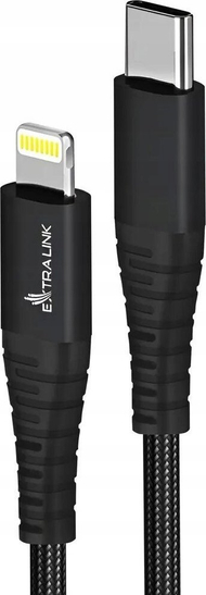 Kабел USB ExtraLink CABESL03, USB C во Lightning, 2 m, црн