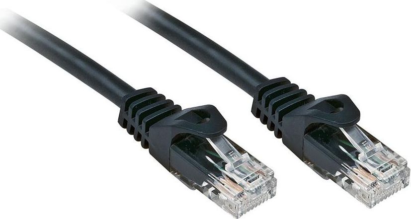 Kabllo patchcord Lindy Cat.6, U/UTP, 5m, e zezë