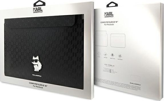 Футрола за лаптоп Karl Lagerfeld Sleeve KLCS16SAKHPCK, 16\", еко кожа Saffiano, црна