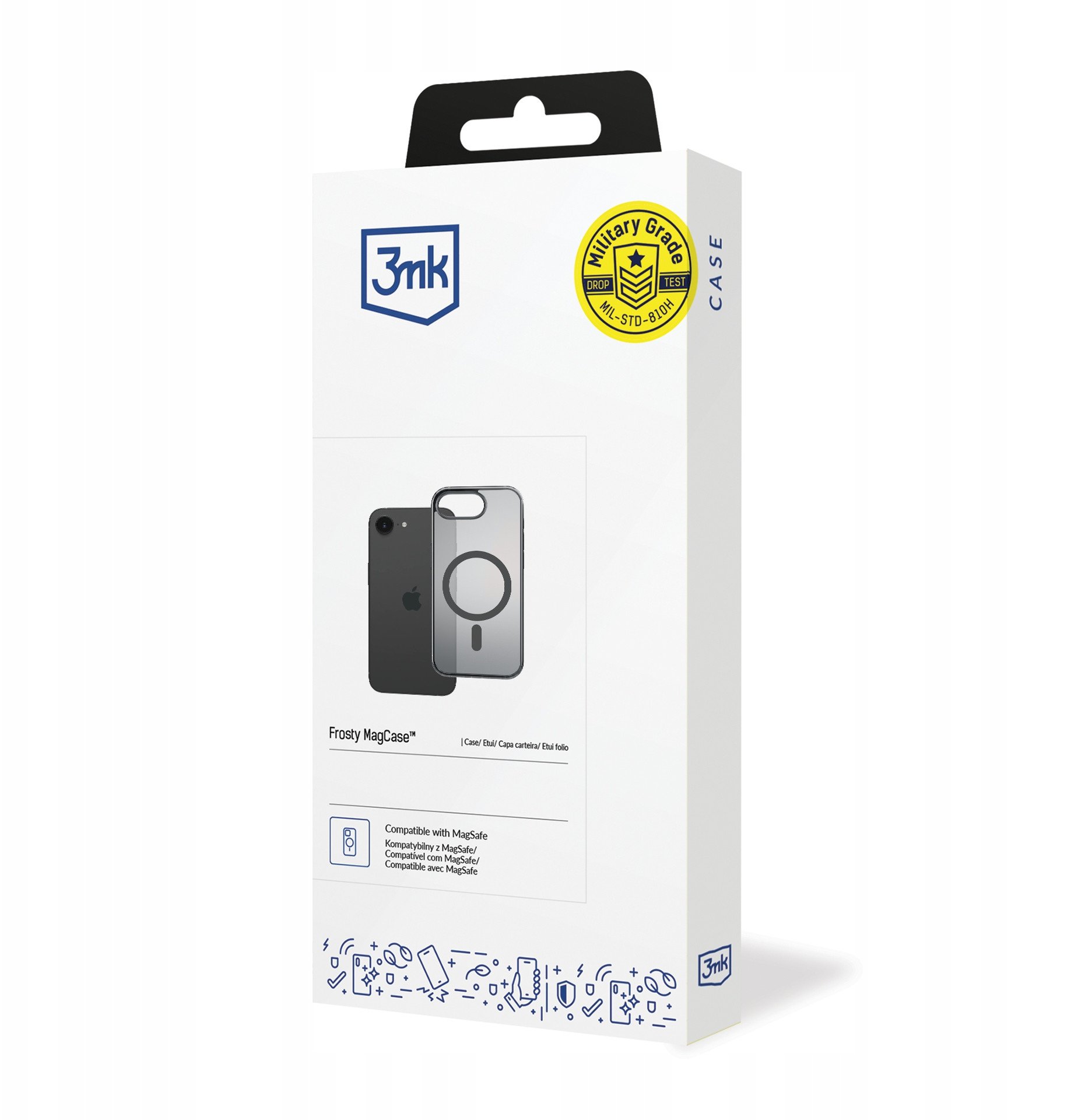 Заштитна маска за телефон 3MK Frosty MagCase, за iPhone 16e, MagSafe, црна